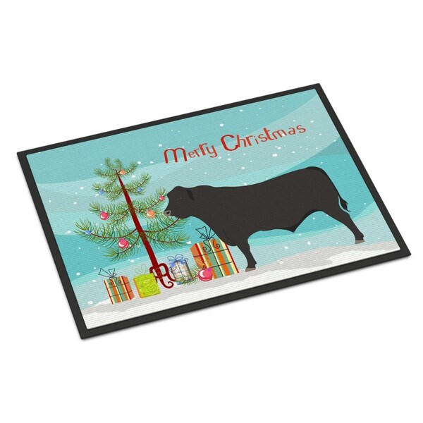 Carolines Treasures Black Angus Cow Christmas Indoor or Outdoor Mat, 24 x 36 in. BB9195JMAT - main